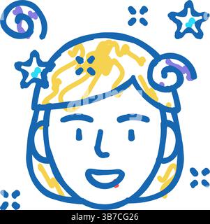 Lustige Stimmungssymbol-Kritzelillustration Stock Vektor