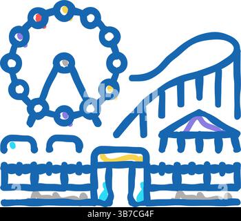Illustration der Ikone des Vergnügungsparks Stock Vektor