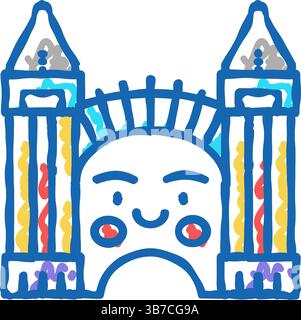 luna Park Icon Kritzelillustration Stock Vektor