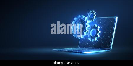 Symbol für technischen Computersupport. Software-Tools, Systemadministrator, Remote-Zugriff. Stock Vektor