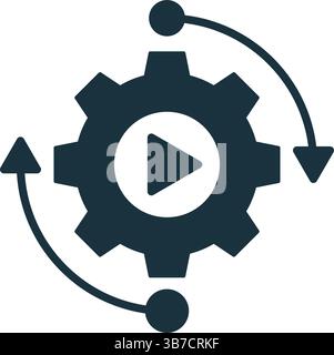 Automatisierung des Video-Workflows, Optimierung der Videoproduktion und Steigerung der Effizienz durch Technologie Stock Vektor