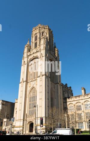 Das Wills Memorial Building (Universität bristol) zum Gedenken an Henry Overton Wills III. Wurde 1925 eröffnet. Bristol England Großbritannien. März 2025 Stockfoto
