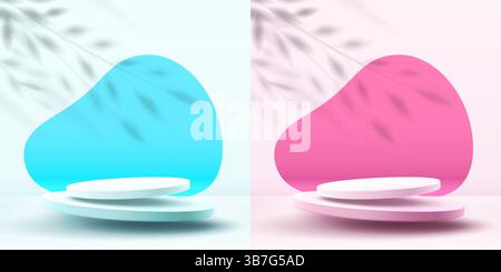 Raum mit Schatten von Pflanzen an der Wand, Szene mit hellem Licht vom Fenster. Vektor Stock Vektor