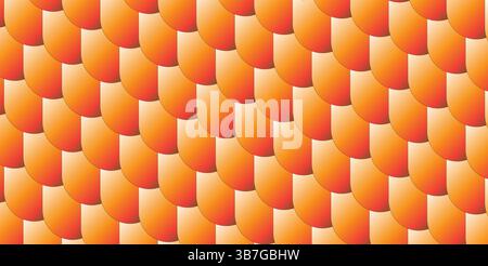 Warmes orange und rotes abstraktes Wellenmuster mit Symmetrie Stock Vektor