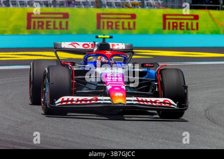 Mai 2024, Miami, Florida, USA: Yuki Tsunoda (JAP) Visa Cash App RB F1 Team – RB VCARB01 – Honda RBPT.. Während der FORMEL 1 CRYPTO.COM MIAMI GRAND PRIX, Miami International Autodrome, Miami, FL, USA (Kreditbild: © Alessio de Marco/ZUMA Press Wire) Stockfoto