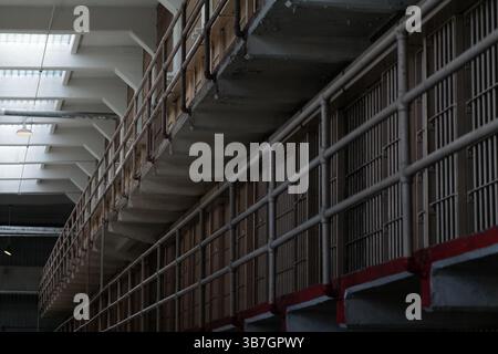 Die berüchtigte Alcatraz Island und Hochsicherheits-Bundesgefängnis in San Francisco Bay - Bay Area, Kalifornien Stockfoto