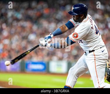 Juni 2024. Yordan Alvarez #44 der Houston Astros in Aktion gegen die Baltimore Orioles im Minute Maid Park in Houston Texas. Houston schlägt die Orioles 8-1, als sie in Texas gefegt werden. (Kreditbild: Stockfoto