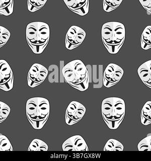 Nahtlose Mustermaske anonym mit Text auf Hintergrund Stock Vektor