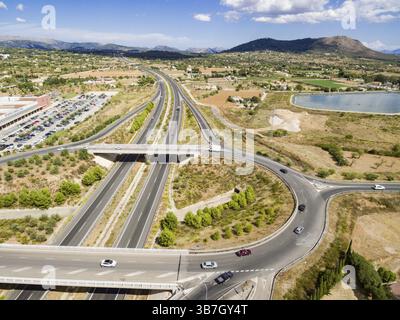 Autopista Ma-13, rotonda de Inca, Mallorca, balearen, spanien Stockfoto