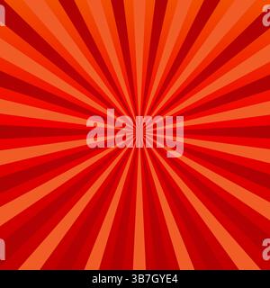 Abstrakte vektorrote Hintergrundstrahlen im Retro-Stil Stock Vektor