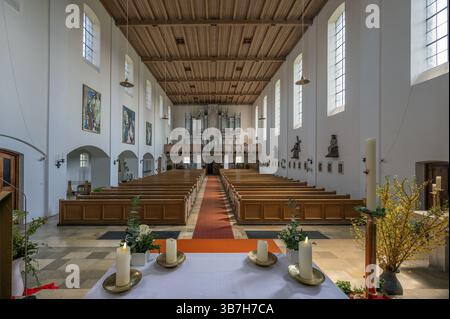 Das Orgelloft St. Marias ist die katholische Pfarrkirche, Schutzpatronin ist Maria, Apostelkönigin, Waltenhofen, Bezirk Hegge, Allgäu, Schwaben, Ba Stockfoto