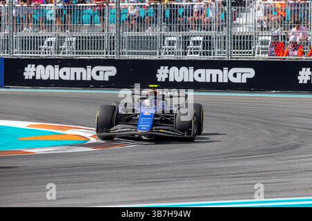 Mai 2024, Miami, Florida, USA: Logan Sargeant (USA) Williams FW46 - Mercedes.. Während der FORMEL 1 CRYPTO.COM MIAMI GRAND PRIX, Miami International Autodrome, Miami, FL, USA (Kreditbild: © Alessio de Marco/ZUMA Press Wire) Stockfoto