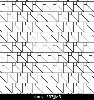 Nahtloses Muster der Dreiecksgeometrie. Vektorgrafik-Strichdarstellung. Abstraktes Schwarzweiß-Musterplakat, Partyeinladung, Weihnachtsbanner, Postca Stock Vektor