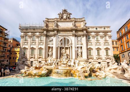 Rom Fontana di Trevi Brunnen Barockdenkmal in Italien Stockfoto