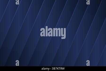 Blauer Hintergrund. Dunkle abstrakte Tapete mit leuchtenden diagonalen Streifen. Futuristisches Corporate Design. Digitale Technologie im Hintergrund. Schlank und modisch Stock Vektor