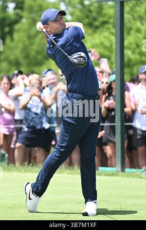 8. Juni 2024: Rory McIlroy (NIR) schlägt in der dritten Runde beim Memorial Tournament in Dublin, Ohio, auf dem 1. Loch ab. Brent Clark/Cal Sport Media (Kreditbild: Stockfoto