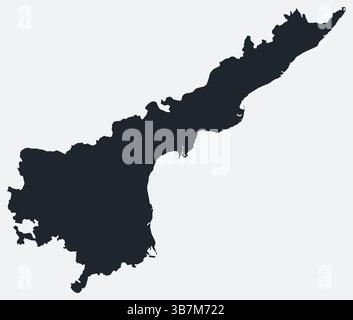 Andhra Pradesh Karte. Nur eine einfache Grenzkarte. Form des Status. Flache leere Andhra Pradesh-Umrisse. Abbildung der Vektorbegrenzung. Stock Vektor