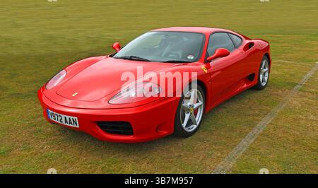 Classic  Ferrari 360 Modena car parked on grass Stockfoto