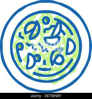 Suppenkohl-Symbol-Kritzelillustration Stock Vektor