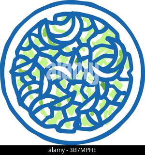 Salatkohl Gericht Symbol Kritzelillustration Stock Vektor