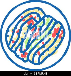 Kimchi-Salat-Icon-Doodle-Illustration Stock Vektor