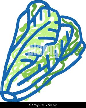Kopfsalat Kohl Symbol Kritzelillustration Stock Vektor