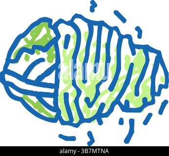 Kritzelbildgebung mit dem Symbol für gehackten Kohl Stock Vektor