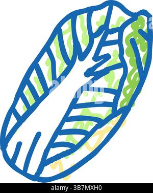 chinakohl Icon Kritzelillustration Stock Vektor