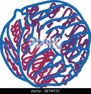 Rotkohl-Symbol-Kritzelillustration Stock Vektor