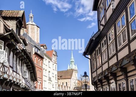 Altstadt in Braunschweig mit Rathausturm Stockfoto