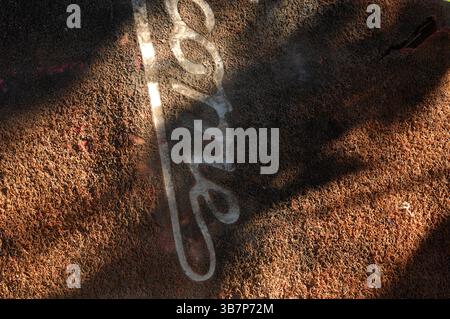 Detail der Welcome Mat, Pacific Harbour, Central District und Serua Province, Viti Levu, Fidschi. Stockfoto