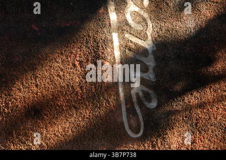 Detail der Welcome Mat, Pacific Harbour, Central District und Serua Province, Viti Levu, Fidschi. Stockfoto