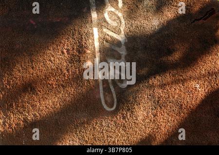 Detail der Welcome Mat, Pacific Harbour, Central District und Serua Province, Viti Levu, Fidschi. Stockfoto