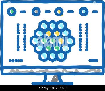 Online Brettspiele Videospiel Icon Kritzelillustration Stock Vektor