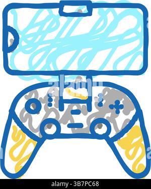 Gamepad-Controller für die Illustration des Handysymbols Stock Vektor