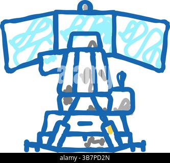 Rennsimulator Cockpit-Symbol-Kritzelillustration Stock Vektor