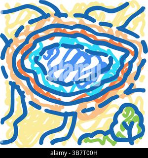 yellowstone-Nationalpark-Ikonen-Illustration Stock Vektor