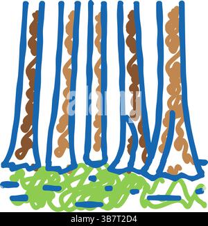 sequoia National Park Ikone Doodle Illustration Stock Vektor