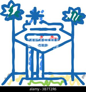 las vegas Ikone Kritzelillustration Stock Vektor
