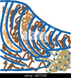 Felsformation Wellensymbol Kritzelillustration Stock Vektor