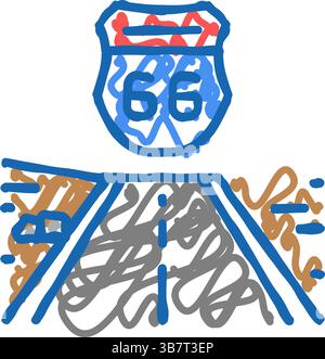 Illustration zum Symbol des highway 66 Stock Vektor