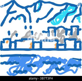 Illustration der Ikone des Bundesstaates alaska Stock Vektor