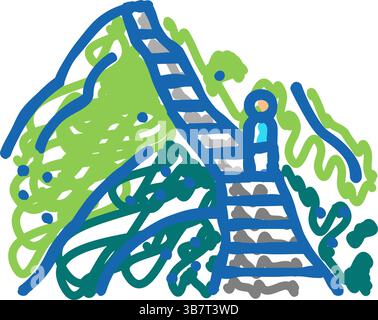 Haiku Treppen Symbol Kritzelillustration Stock Vektor