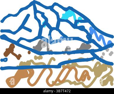 mckinley Mount Icon Kritzelillustration Stock Vektor