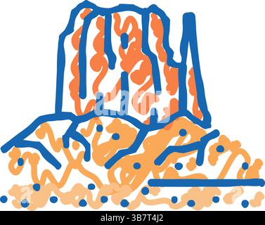 Denkmal Tal Symbol Kritzelillustration Stock Vektor