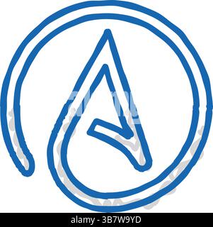Atheismus-Agnostizismus-Ikone-Doodle-Illustration Stock Vektor