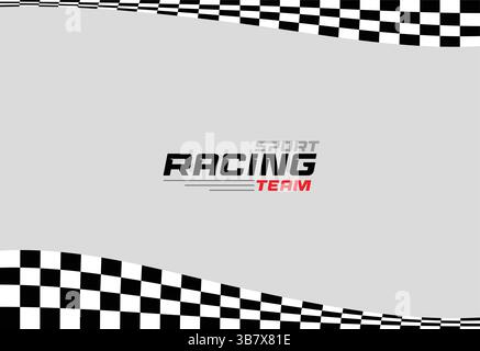 Ein dynamisches Racing Team Logo-Design mit lebendigem Karomuster-Design und Ästhetik Stock Vektor