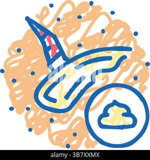 Salbennarbenbehandlung Symbol Kritzelillustration Stock Vektor