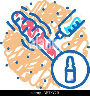 Illustration des Symbols zur Behandlung von Injektionsnarben Stock Vektor