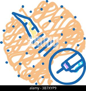 Laserentfernung Narbenbehandlung Symbol Kritzeldarstellung Stock Vektor